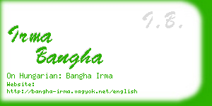 irma bangha business card